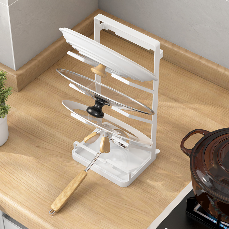 台面放锅盖架子免打孔壁挂砧板菜板带接水盘收纳架多层沥水置物架