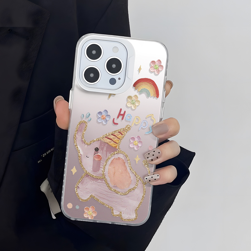 小飞象适用苹果16手机壳新款彩银磨砂iPhone15Promax卡通可爱14plus高级感13全包防摔12防滑11个性创意16pro