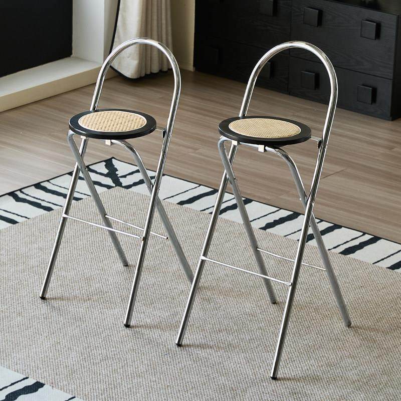可折叠吧椅家用不占地方的椅子轻奢高级感藤编实木吧台高脚小凳子,住宅家具,家用高脚椅,淘宝优惠券,粉丝福利购,淘宝优惠卷