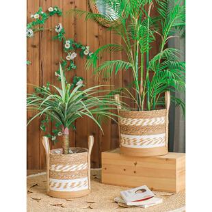 北欧编织花盆花篮天然海草藤编植物绿植大套盆家居装饰花器收纳筐