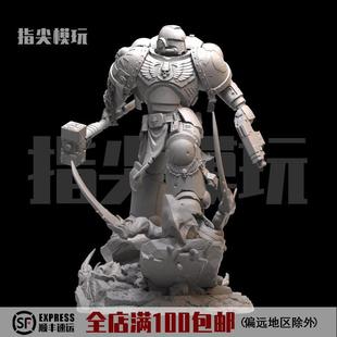 星际战士2 泰特斯中尉雕像战锤40K1/24手办GK模玩模型白模现货3D