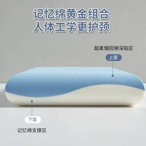 枕头护颈椎助睡眠安睡枕夏季记忆棉枕芯慢回弹成人男女零压