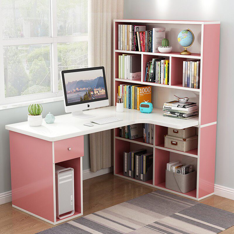 电脑台式桌转角书桌家用卧室角落写字桌书柜书架一体桌子,住宅家具,电脑桌,淘宝优惠券,粉丝福利购,淘宝优惠卷