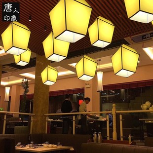 中式羊皮小吊灯仿古单头吧台面馆门楼灯笼小吃火锅店餐饮灯具