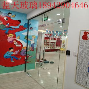 玻璃门定制钢化玻璃门商铺地簧门办公室合页门武汉安装指纹门