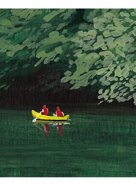 特惠捡漏插画uio Noi复刻艺术画绿色风景装饰画