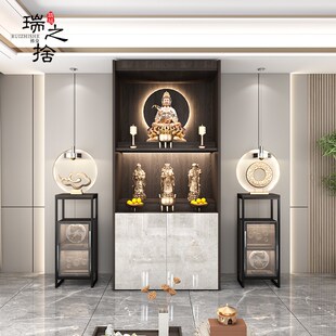 实木观音供奉台定 现代轻奢带门神龛柜家用客v厅供桌香案立柜新款