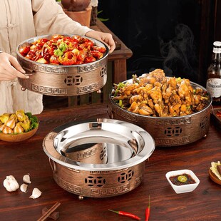 新款剁椒鱼头锅专用锅固体酒精炉加热烤鱼盘牛蛙干锅锅具家用装