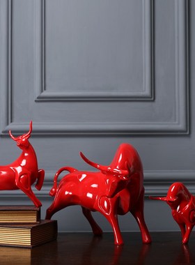 鸿运当头牛摆件轻奢华尔街牛创意客厅办公室办公桌工艺品开业礼品