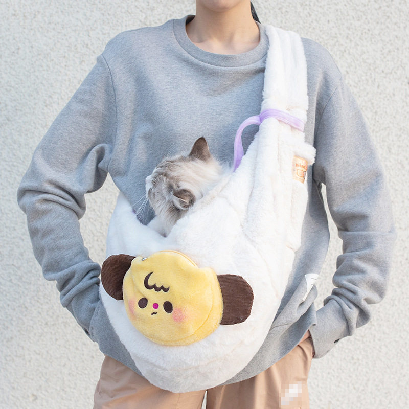 月饼喵逛街可爱单肩猫包外出便携小型犬斜挎包舒适背包斜背猫咪