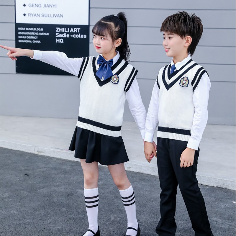 儿童合唱演出服中小学主持朗诵演讲服装秋冬季元旦表演服毕业班服