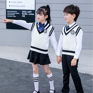 儿童合唱演出服中小学主持朗诵演讲服装秋冬季元旦表演服毕业班服