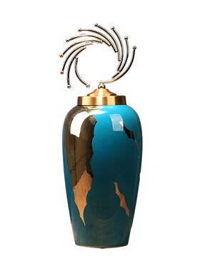 新中式创意陶瓷储物罐摆件别墅酒店样板房玄关家居电视柜软装饰品