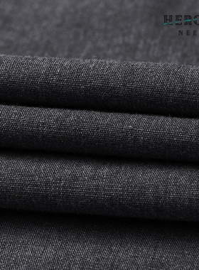 HN纯棉磨毛纯黑色衬衫长袖男士加肥加大码深灰色春秋季全棉寸衬衫