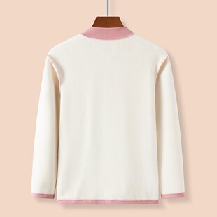 开衫加绒奶奶保暖上衣中老年人女士加厚防寒妈妈单件打底内衣老人