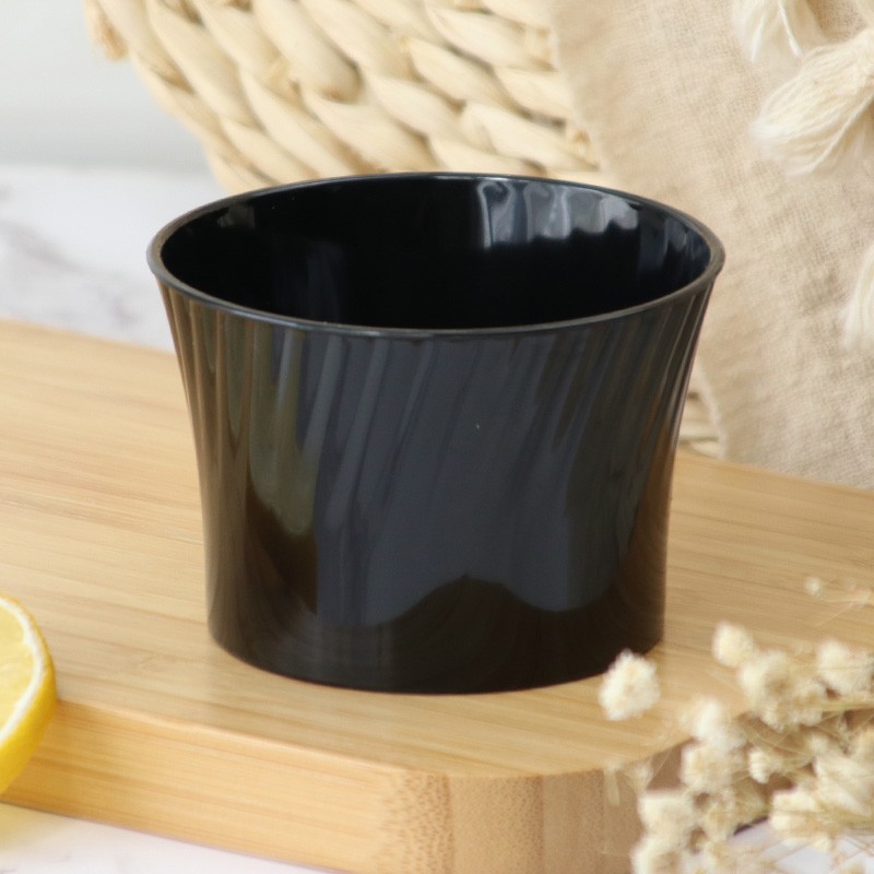 网红条纹慕斯水果蛋糕杯布丁杯冰淇淋双皮奶酸奶一次性塑料甜品杯