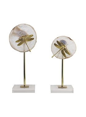 新中式轻奢金属水晶装饰摆件样板间客厅玄关博古架室内软装艺术品