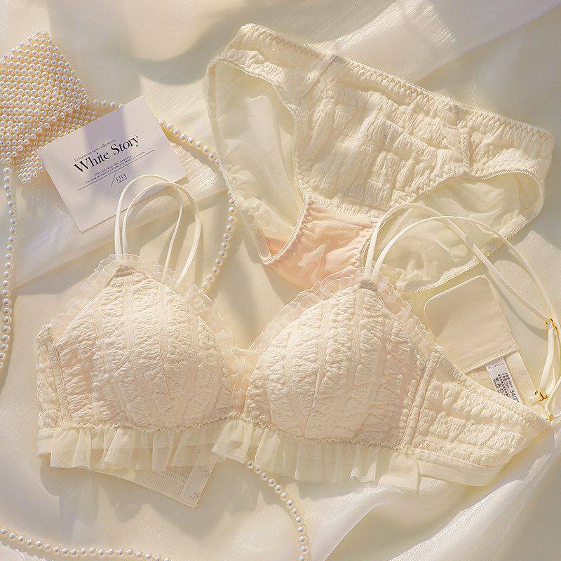 内衣女小胸聚拢无钢圈2025新款爆款少女风甜美三角杯文胸内裤套装,女士内衣/男士内衣/家居服,文胸,淘宝优惠券,粉丝福利购,淘宝优惠卷