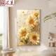 奶油风向日葵客厅装 饰画花卉肌理沙发背景墙落地画入户门玄关壁画