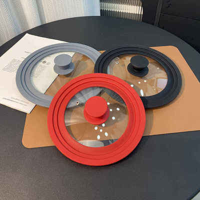 日本聪明盖硅胶锅盖多功能通用玻璃盖24cm锅盖26家用锅盖子28锅盖