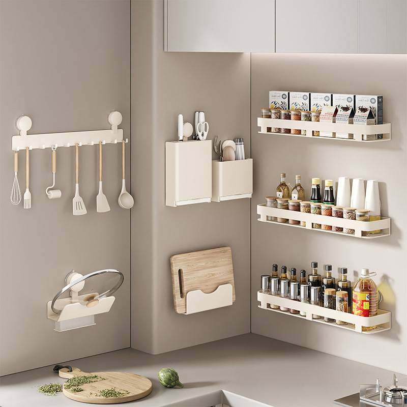 吸盘厨房置物架免打孔调味料壁挂式刀架家用用品大全多功能收纳架,厨房/烹饪用具,调料置物架,淘宝优惠券,粉丝福利购,淘宝优惠卷