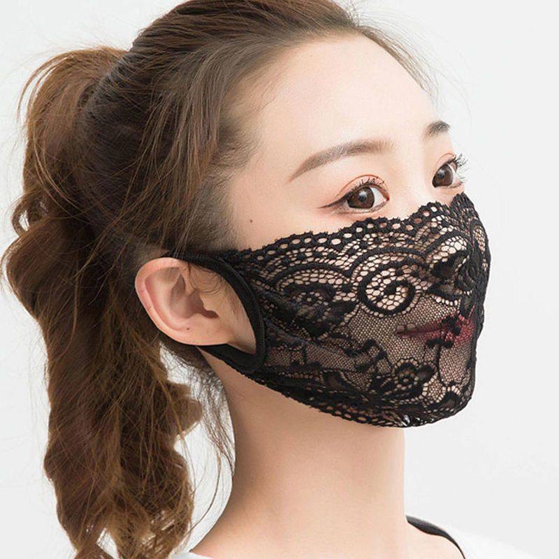 口罩女夏季薄款透气防晒面罩遮脸防尘黑色蕾丝舒适时尚网纱可水洗,居家日用,口罩,淘宝优惠券,粉丝福利购,淘宝优惠卷