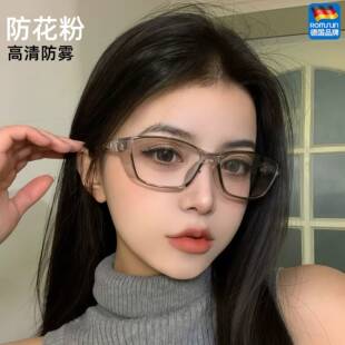 防花粉过敏眼镜护目镜女防飞虫防风沙骑行骑车防灰尘不起雾防蓝光