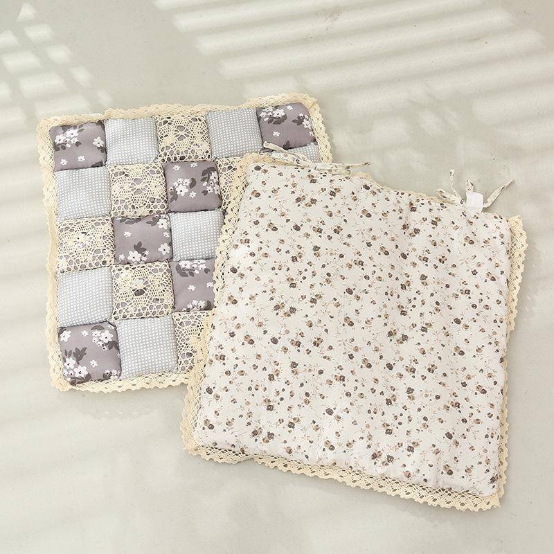 蕾丝花边屁股垫田园风碎花布艺餐椅垫舒适透气泡泡馒头垫