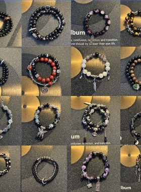 叠戴串珠手錬女简约ins小众百搭手饰感冷淡风手串跨境