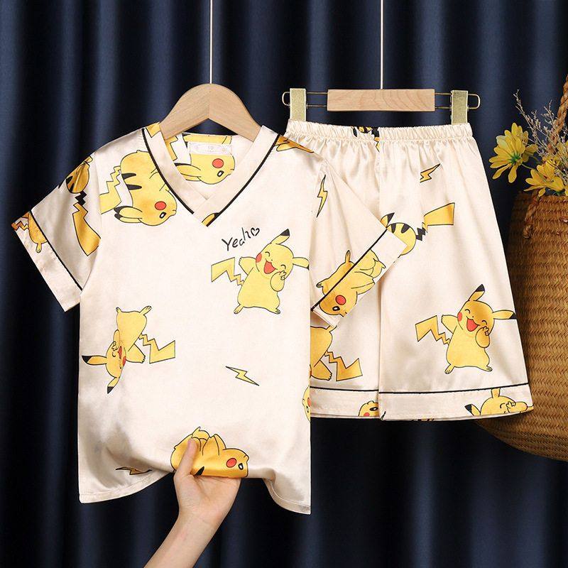 儿童睡衣夏季冰丝短袖薄款小孩宝宝男童女童空调服夏天家居服套装,童装/婴儿装/亲子装,家居服套装,淘宝优惠券,粉丝福利购,淘宝优惠卷