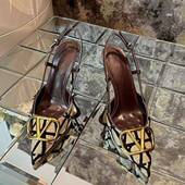 凉鞋 女尖头爆款 一字扣带高跟鞋 2025新款 网红百搭金属扣包头女凉鞋