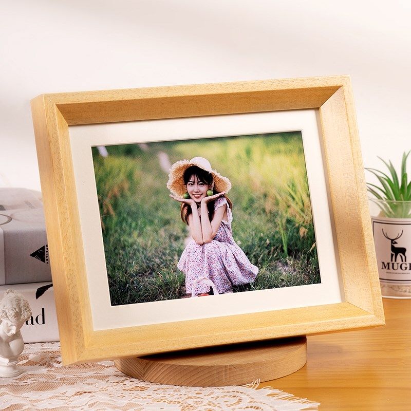 实木相框空框摆台6 7 8寸胡桃色拼图画框A3a4海报框装裱挂墙摆件