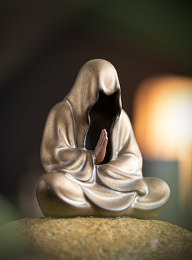 中式禅意陶瓷人物工艺礼品摆饰无相茶宠摆件茶室茶桌面装饰品造景