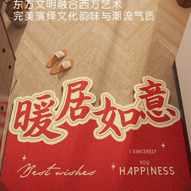 地垫进门门口入户门垫2022新款丝圈玄关脚垫门外红色出入平安地毯