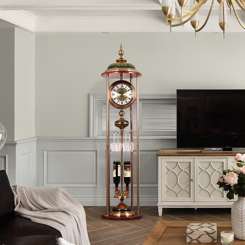 酒槽落地钟美式金属实木客厅别墅立钟欧式大钟摆件时钟静音石英钟,家居饰品,立钟/落地钟,淘宝优惠券,粉丝福利购,淘宝优惠卷