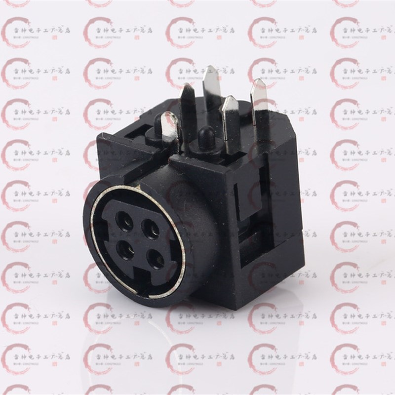 POWER DIN 大功率4P母90度全塑插板式MPC S端子DC电源JACK母座