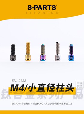 SPARTS斯坦 小直径柱头 M4 D5.5 钛合金螺丝 L10/L12mm摩托车锁紧