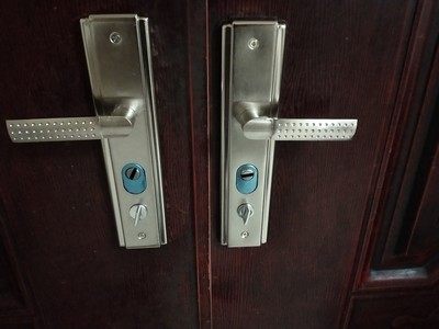 防撬防盗门把手通用型实心加厚加粗手柄进户门锁面板执手大门拉手