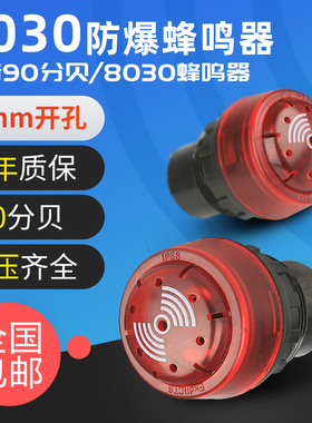 BA8030防爆闪光蜂鸣器防爆声光报警灯器ac220V380v24v开孔30mm