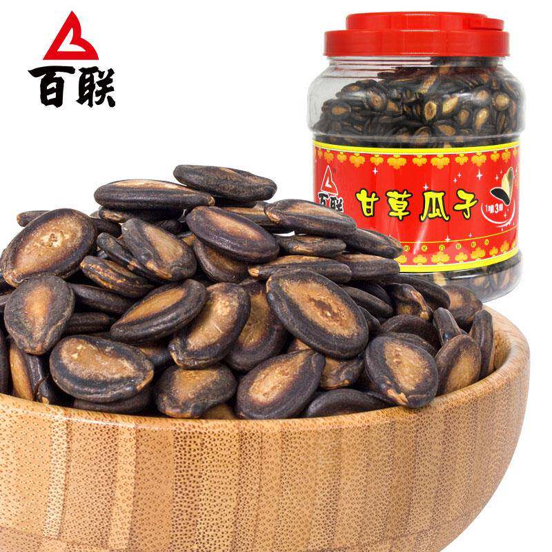 正宗百联瓜子甘草口味西瓜子袋装罐装黑瓜子大片散装炒货零食年货