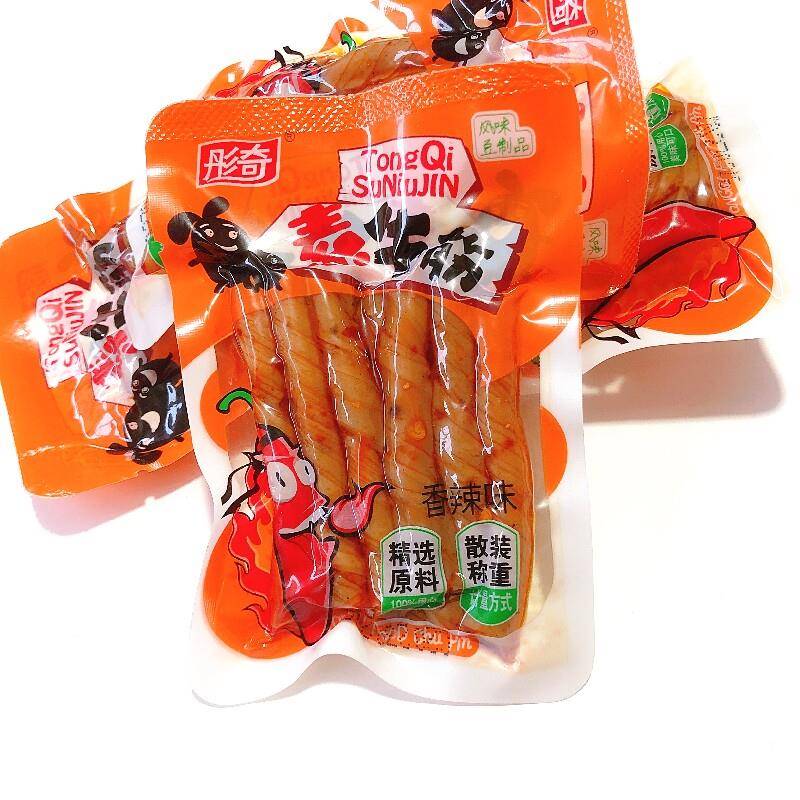 正宗彤奇素牛筋烧烤香辣豆筋手撕豆干卷豆皮80儿时怀旧零食风味豆