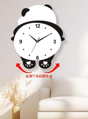 红熊猫免摇摆夜光钟表时挂钟客厅新JCW款简约家用挂网墙创意钟打
