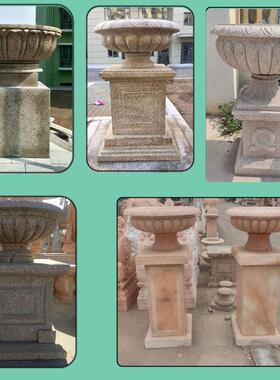 欧花钵庭院户式花别墅园林景观酒店门外口公园CRI大理石阳台盆摆