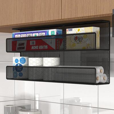 柜厨橱房置物架整体柜下悬空卫架子吊下悬挂保厨房-LLM鲜膜收纳挂