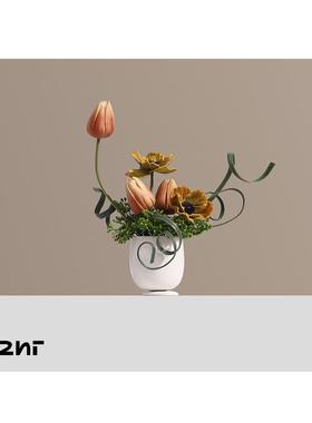 代议HTO74氛围感瓷小花艺寻现芳 样板间酒店会室儿陶童房摆件