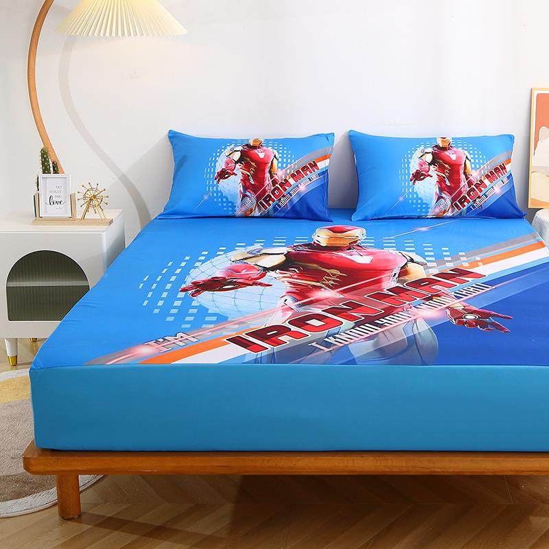 钢铁床卡通动漫1儿童男孩床罩男童床笠单单件1.2m.5米1.mei3l1n2