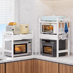 厨收房微波炉架子电置物多功能带抽屉饭架锅纳层架家用台面烤箱T1