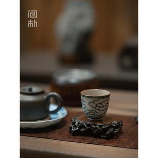 问朴 纯铜雕刻盖置茶垫杯垫壶砂PLZ托紫壶文玩茶房底座文雅玩摆件