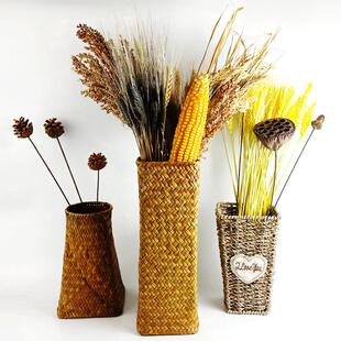 麦穗干 干燥花覆古北欧风ins小清新家居装饰摆件松果莲蓬芦苇壁挂