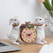 钟表摆件座钟个性 小型卧室轻奢时钟 饰表客厅台钟摆台式 创意欧式 装